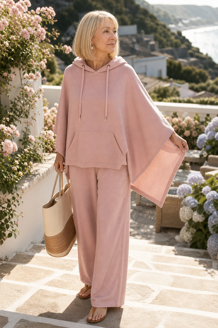 Wearbella – Hooded Cape And Wide-Leg Trouser Set