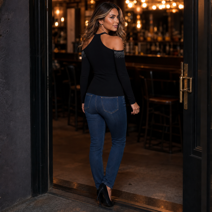Halora – Cold-Shoulder Halter Top