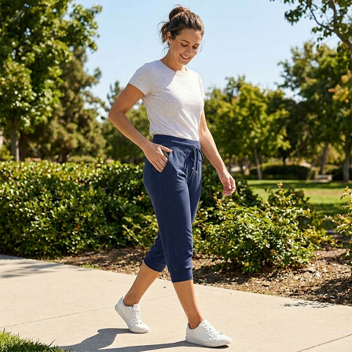 Lunara™ – Soft Cotton Drawstring Capri Joggers