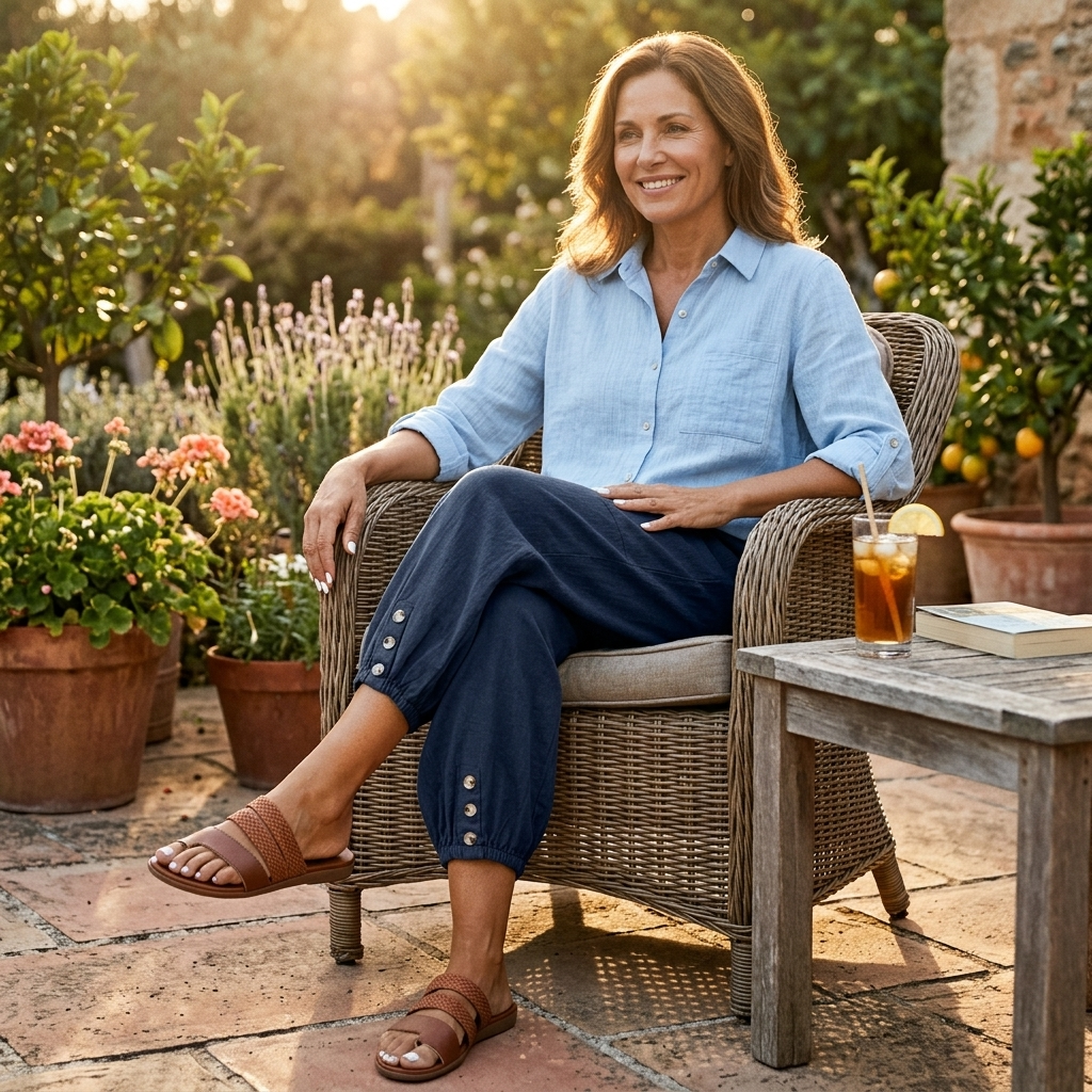 Brezia™ – Relaxed Fit Cotton Linen Capris