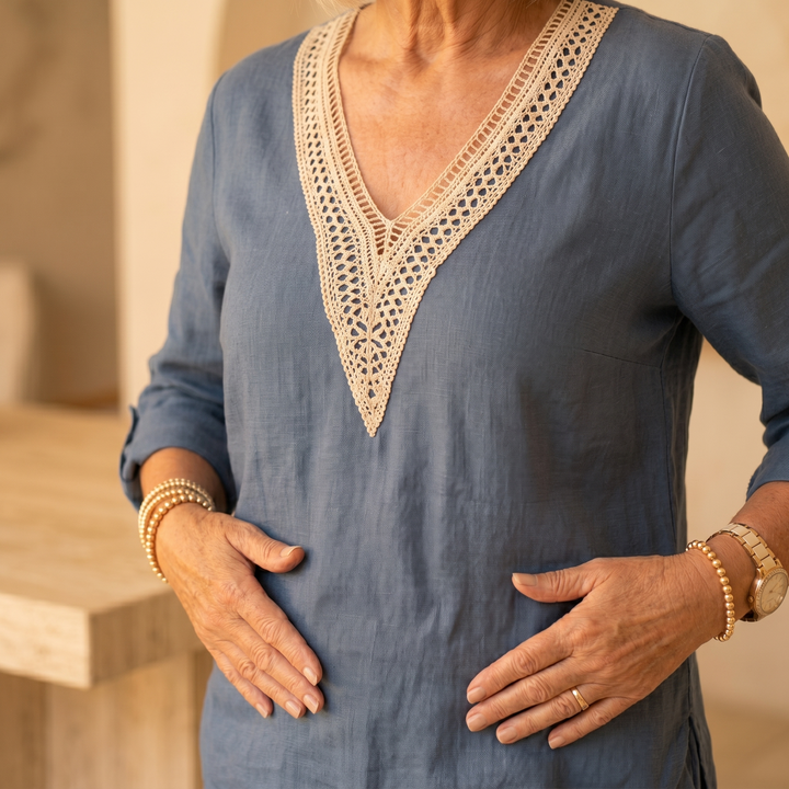 Linora™ – Crochet V-Neck Two-Piece Set