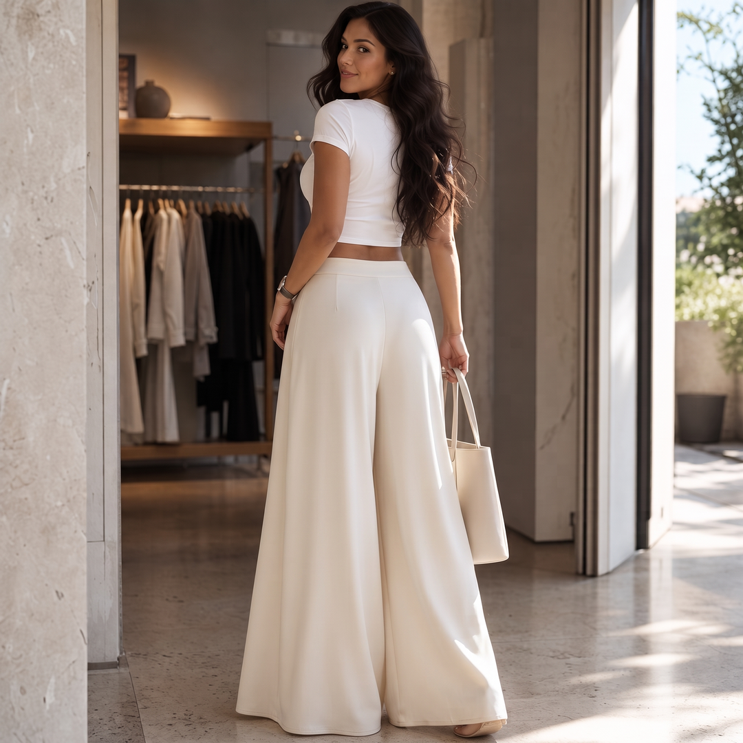 Velaform – High-Waisted Pleated Wide-Leg Trousers