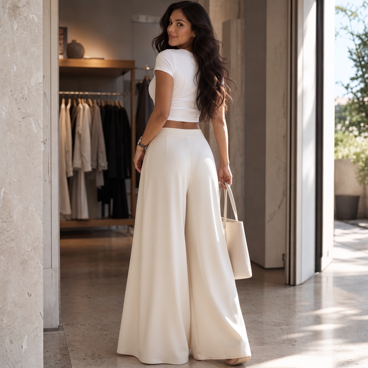 Velaform – High-Waisted Pleated Wide-Leg Trousers