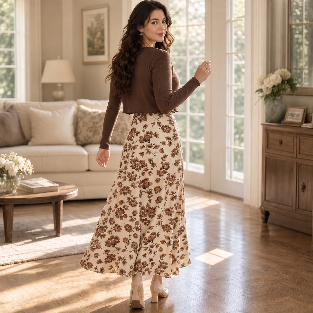 Florenza – Floral Slip Dress And Cropped Cardigan Set