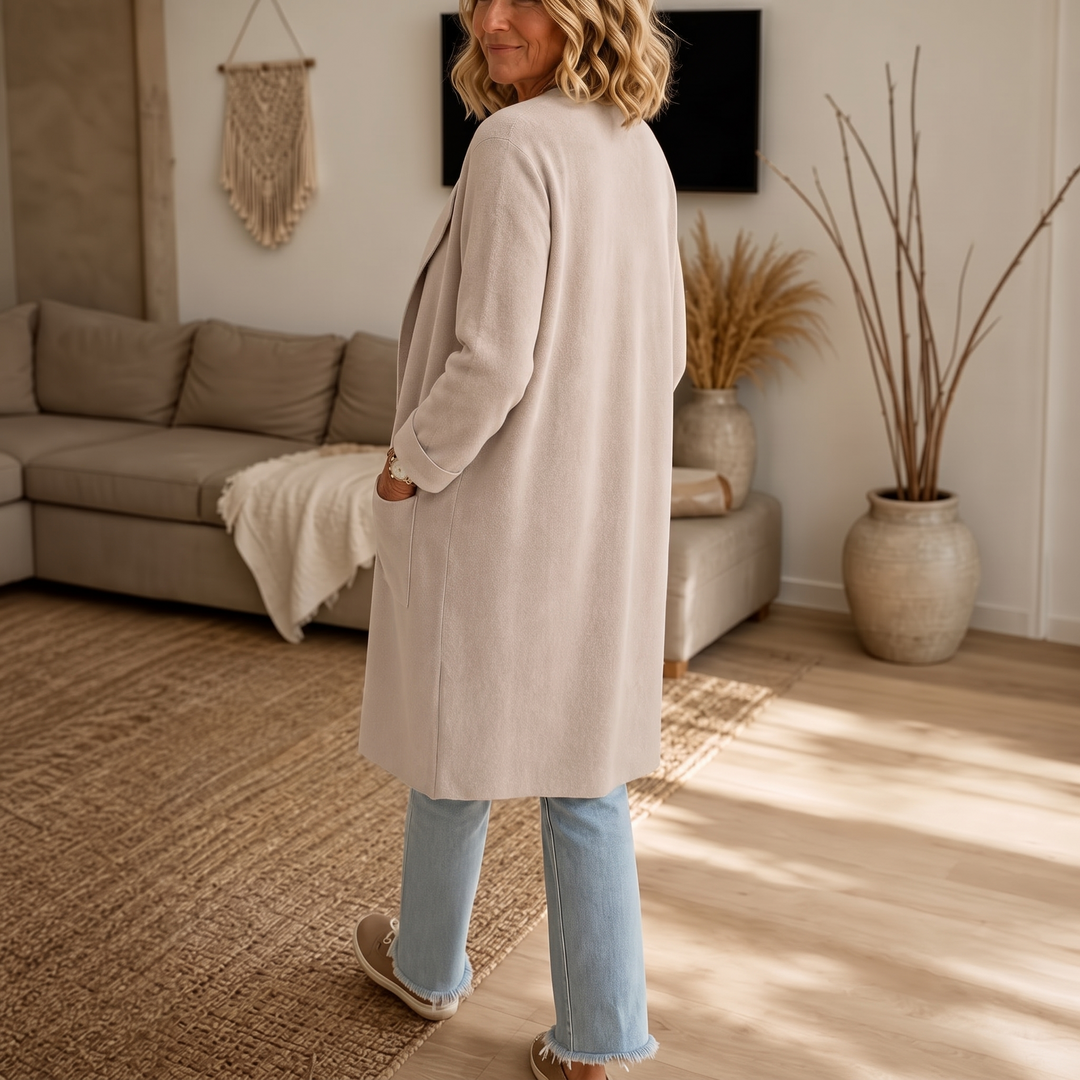 Draperie – Open-Front Longline Wool-Look Coat