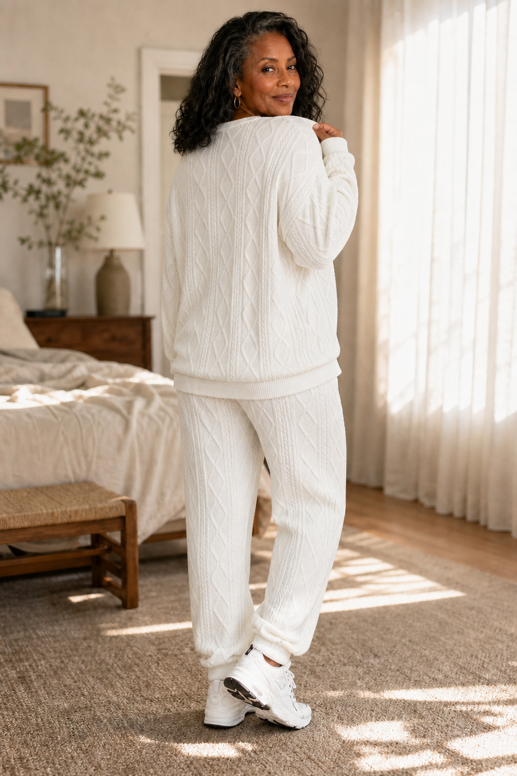 Wearbella – Polyester Knit Sweater And Pants Set