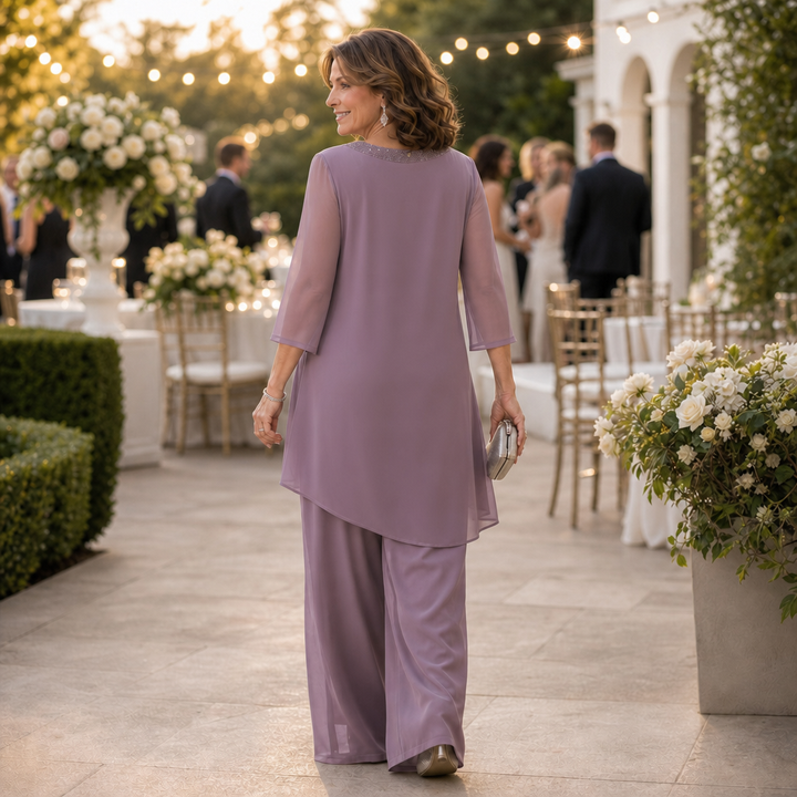 Marchetta – Asymmetric Tunic Wide-Leg Pant Set