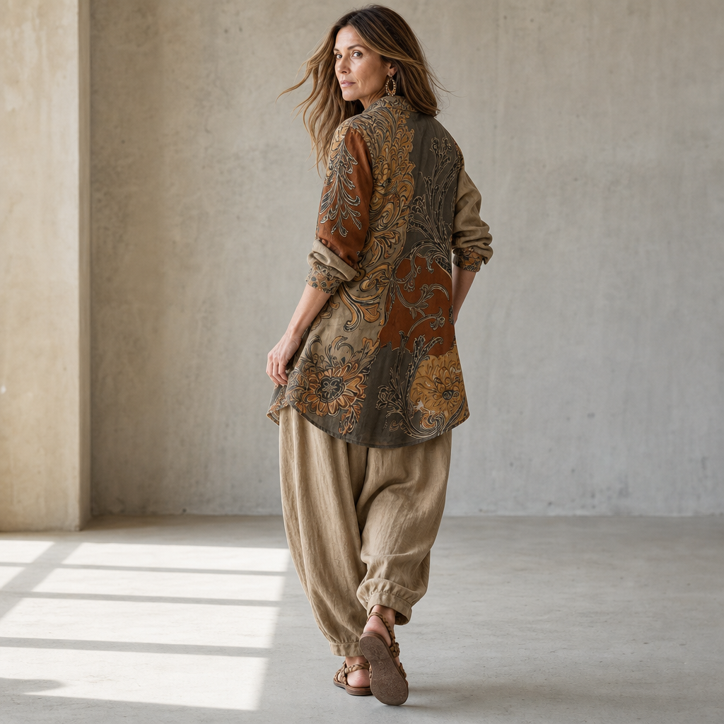 Wovana Set – Printed Boho Tunic And Trouser Set