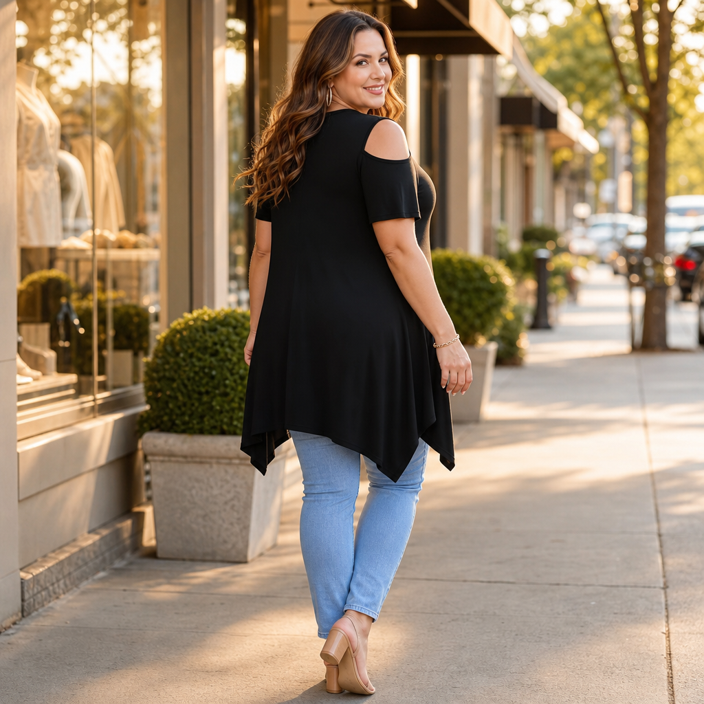 Sharkbite – Cold-Shoulder Criss-Cross Swing Tunic