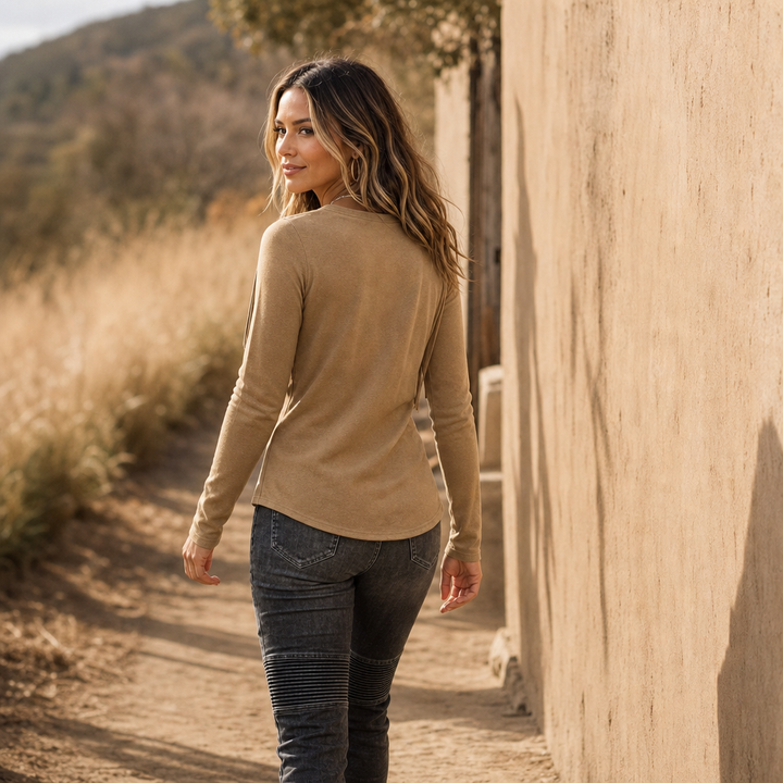 Vela Fringe – Cascading Fringe V-Neck Top