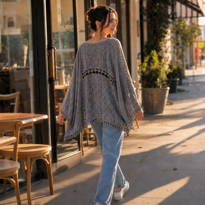 Wearbella – Crochet Trim Open-Front Cardigan
