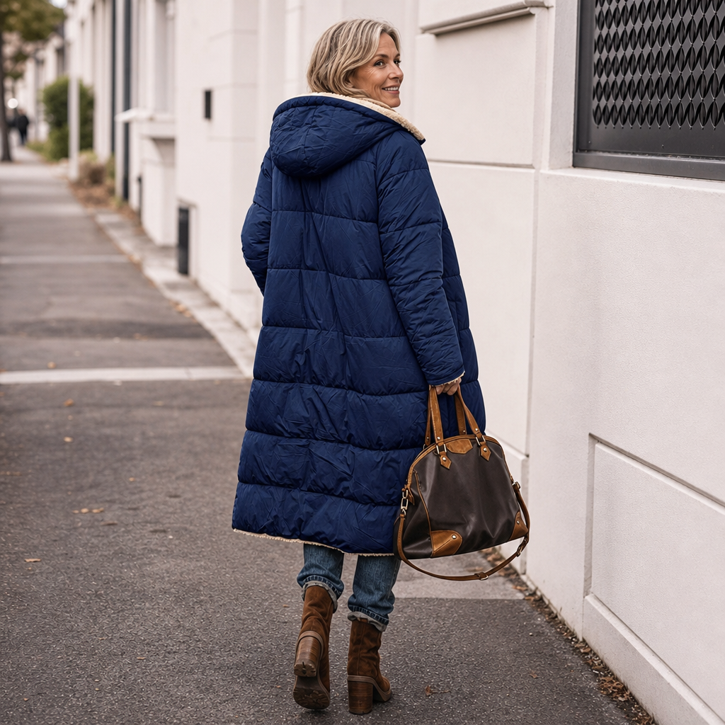 Veluna – Reversible Quilted Sherpa Winter Coat