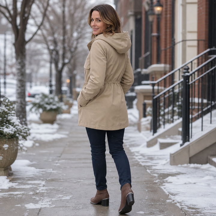 Midluna – Adjustable Waist Mid-Length Parka