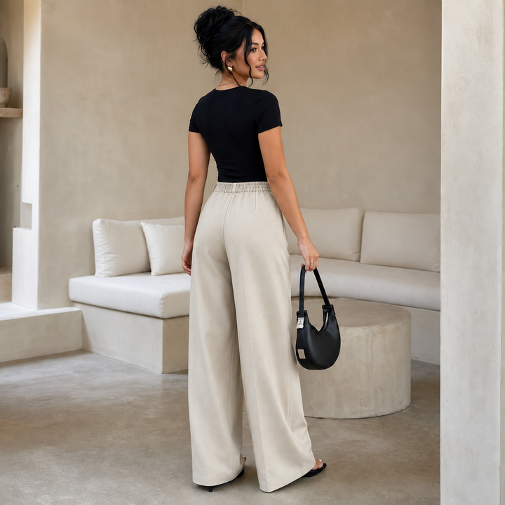 Bellora – High-Waisted Pleated Wide-Leg Trousers