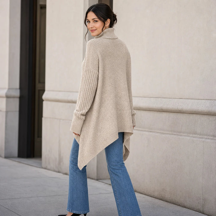 Avenza – Oversized Asymmetrical Turtleneck Sweater