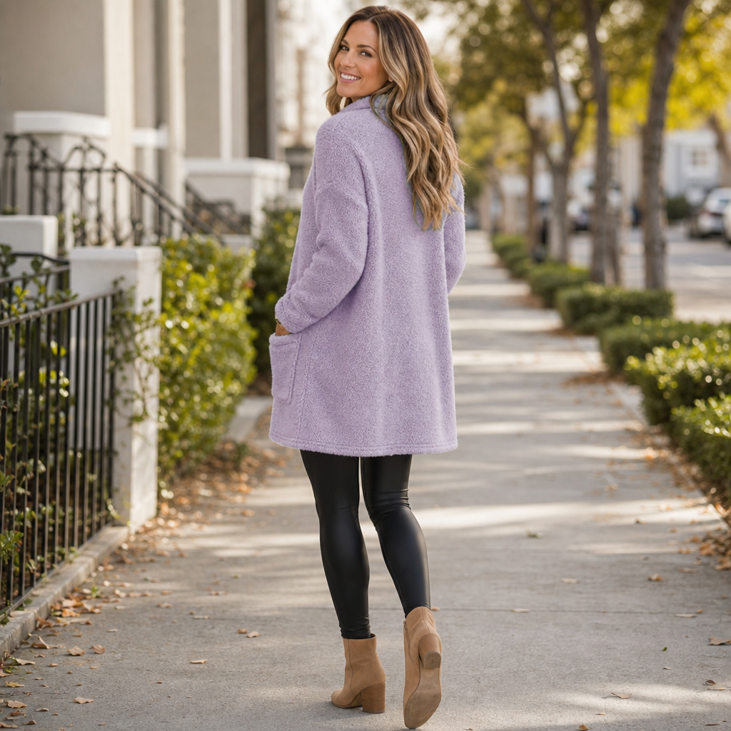 Coreheat – Brushed Fleece-Lined Longline Tunic Top