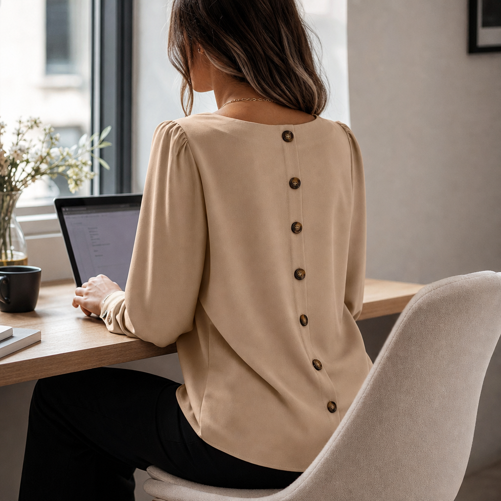 Vellara – Puff Sleeve Satin Blouse