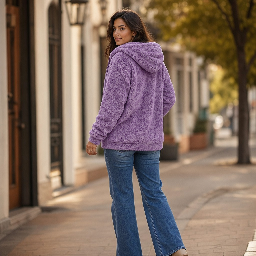 Cloudhug – Hooded Plush Zip-Up Jacket
