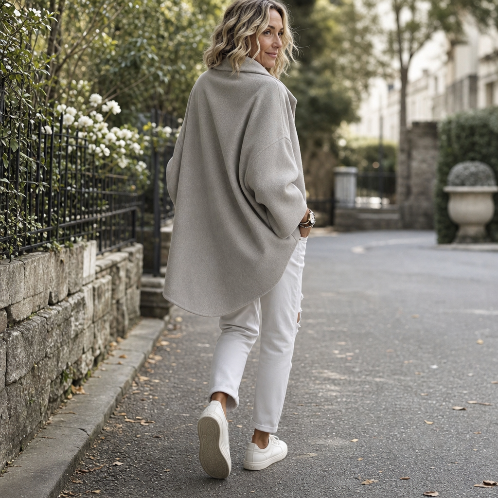 Wrapfield – Asymmetric Button Wrap Cape Jacket