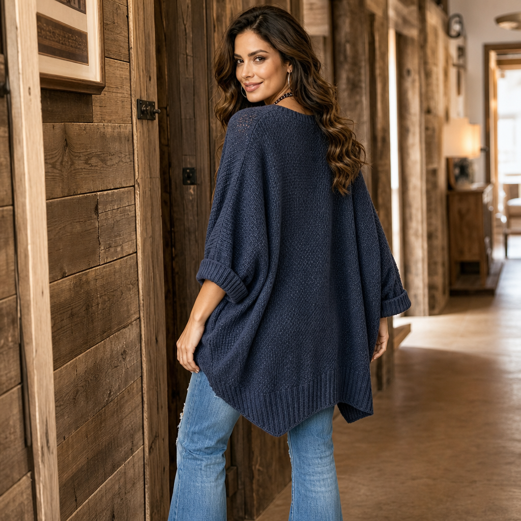Airloom – Oversized Open-Knit V-Neck Sweater