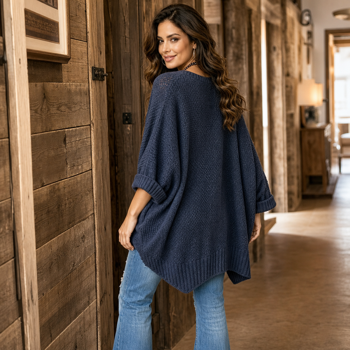 Airloom – Oversized Open-Knit V-Neck Sweater