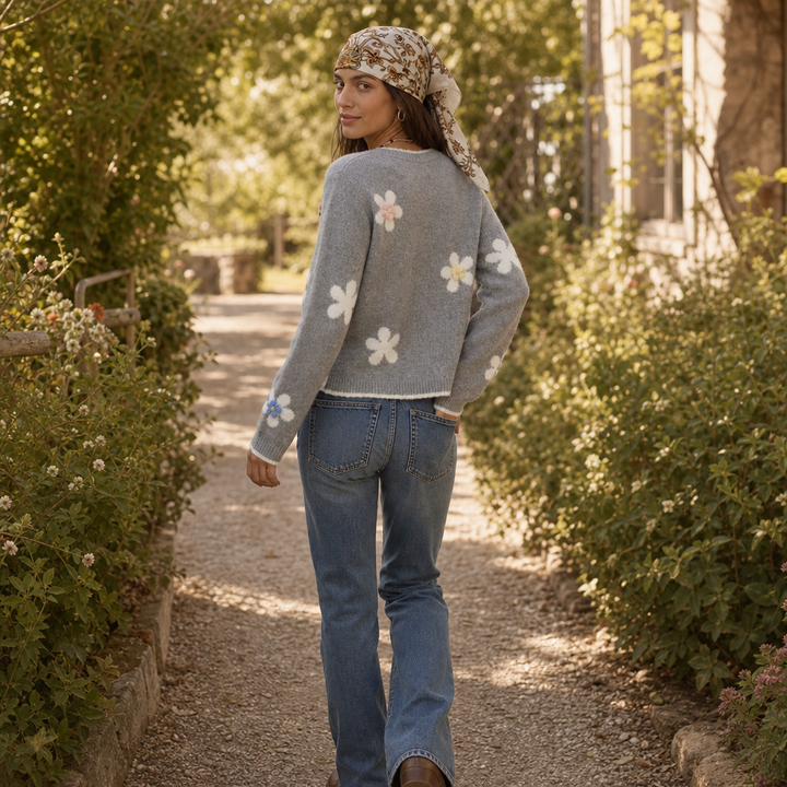 Florabelle – 3D Floral Appliqué Knit Cardigan