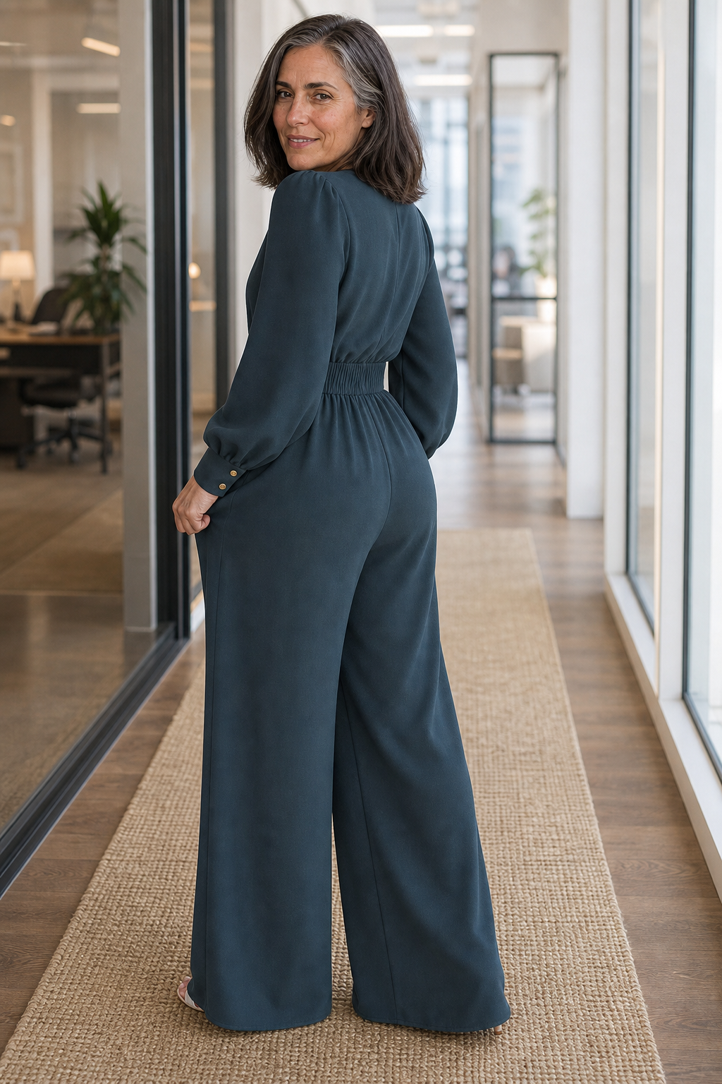 Onepose – Belted Wide-Leg V-Neck Jumpsuit