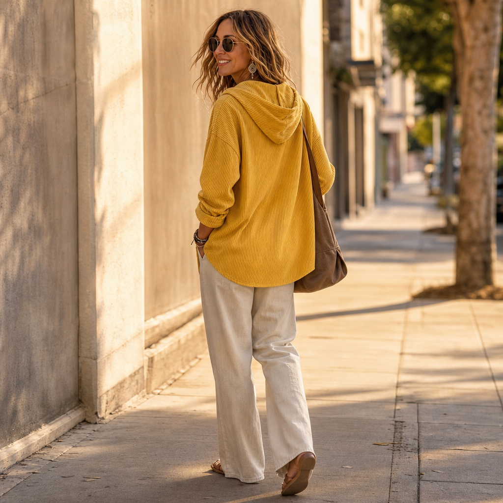 Mayfield – Hooded Button-Front Drawstring Coat