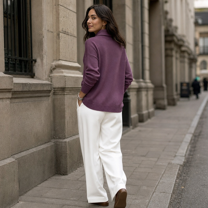 Wrapstead – Shawl Collar Ribbed Knit Pullover Sweater