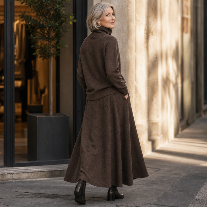 Lunelle – Turtleneck Sweater And Maxi Skirt Set