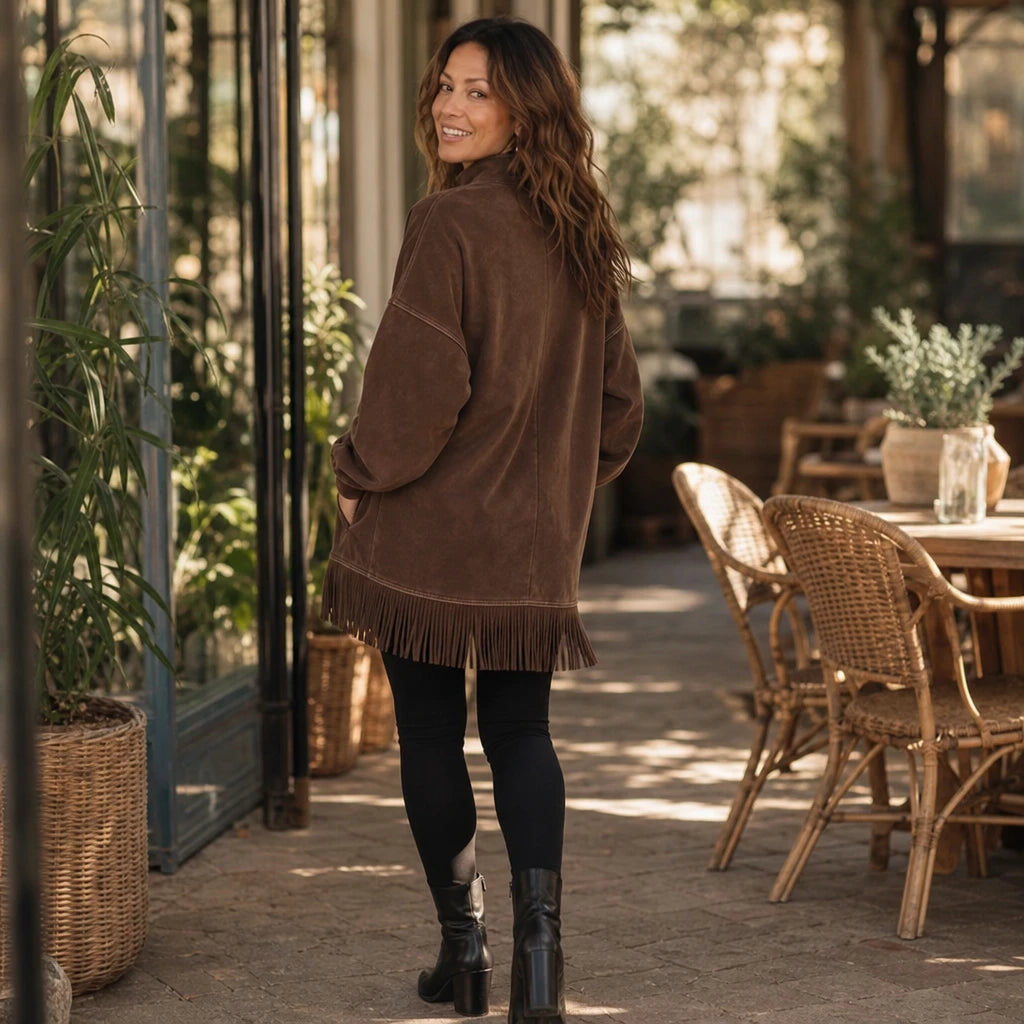 Tassel & Thread – Fringe Hem Oversized Sweater Tunic