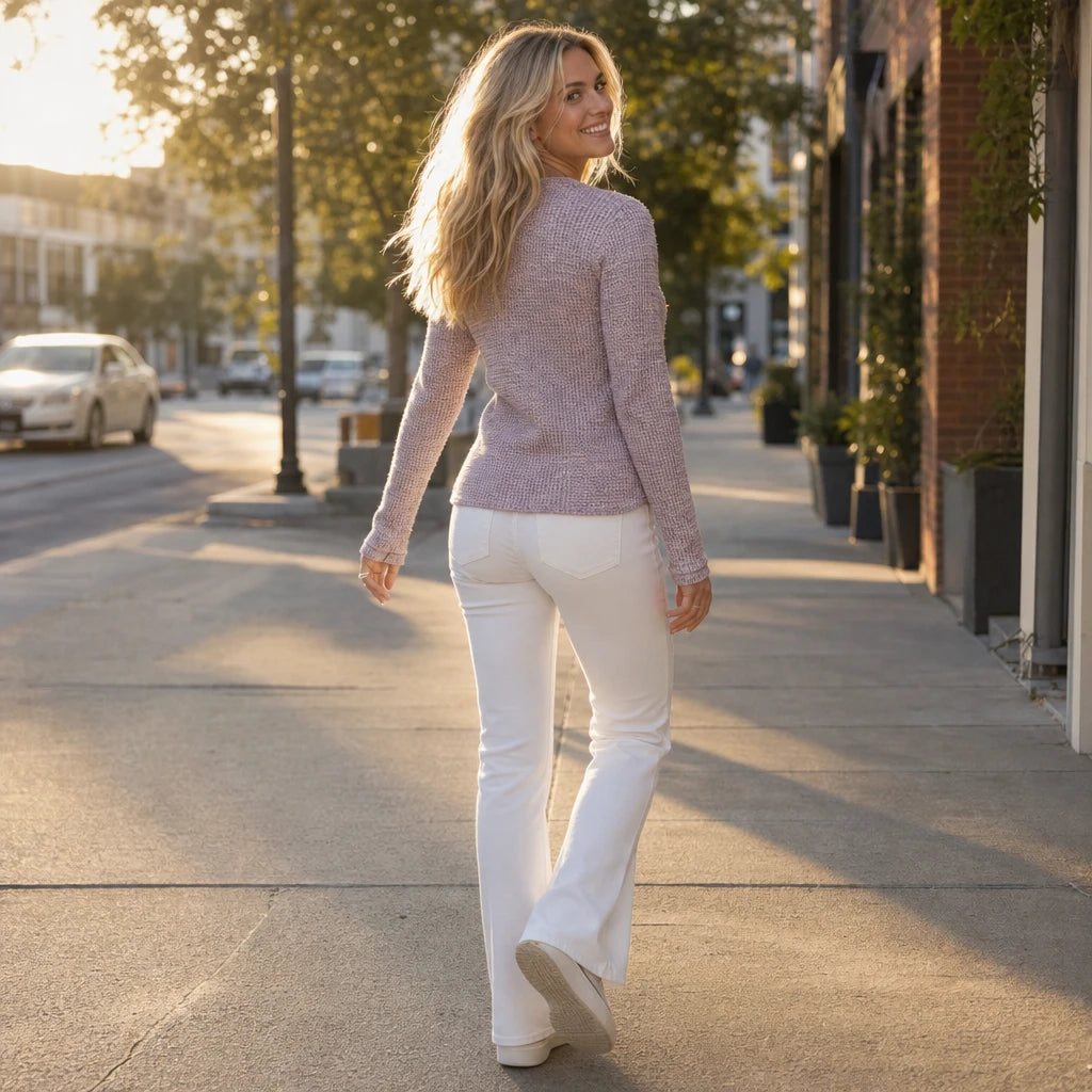 Waffle & Form – Waffle-Knit Half-Zip Top