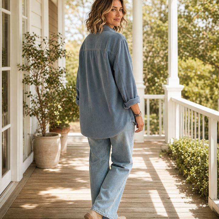 Cordella – Oversized Corduroy Button-Down Shirt