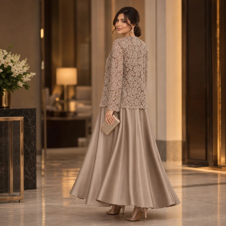 Lacea – Floral Lace Jacket And Satin-Look Maxi Dress Set