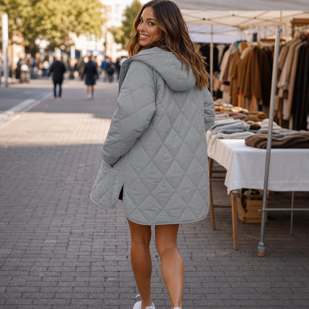 Wearbella – Diamond Quilted Hooded Puffer Jacket