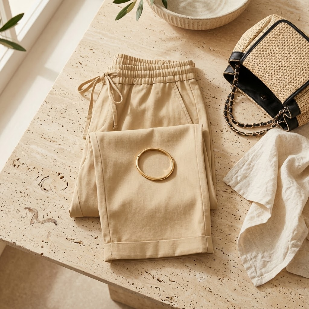 Solenna™ – Cotton-Linen Drawstring Capri