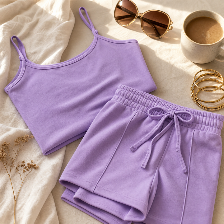 Vivelyn™ – Soft Ribbed Two-Piece Lounge Set