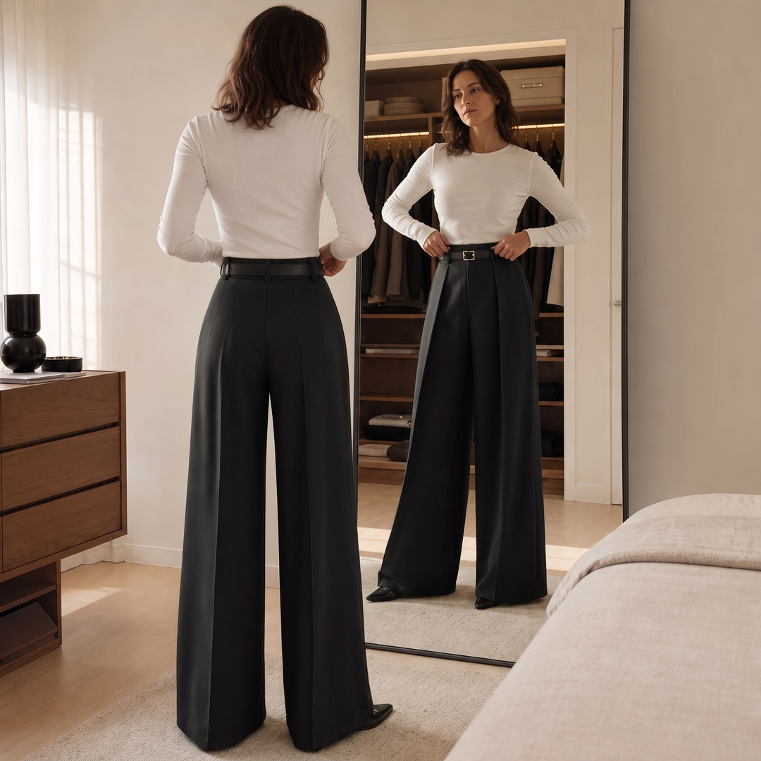 Vellora – High-Waisted Wide-Leg Trousers