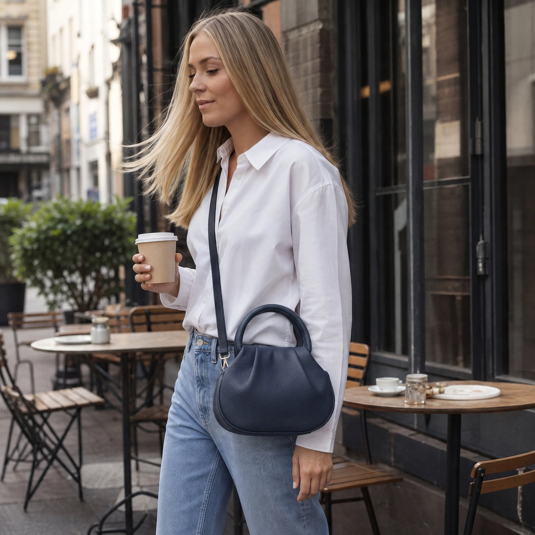 Pleatelle – Pleated Mini Handbag With Round Handles