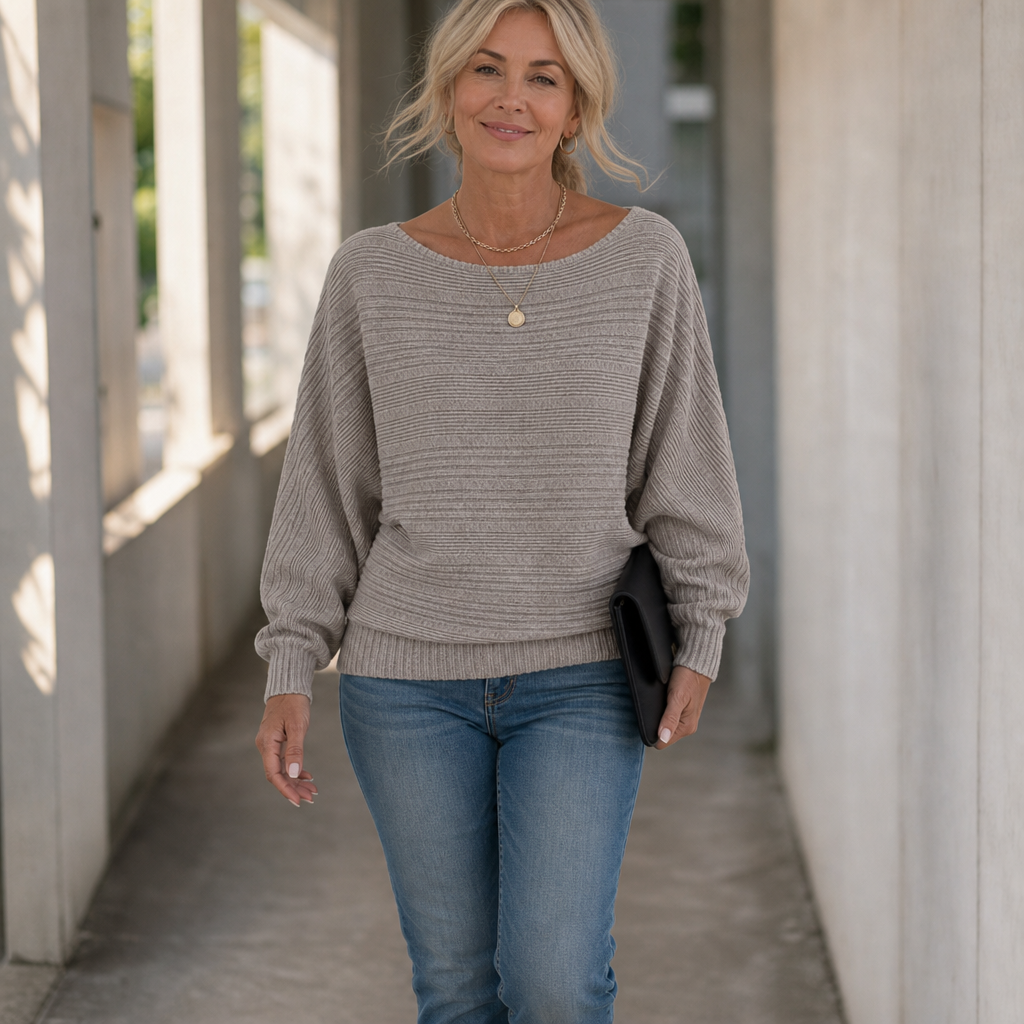 Mayfield – Striped Boat-Neck Long-Sleeve Knit Top