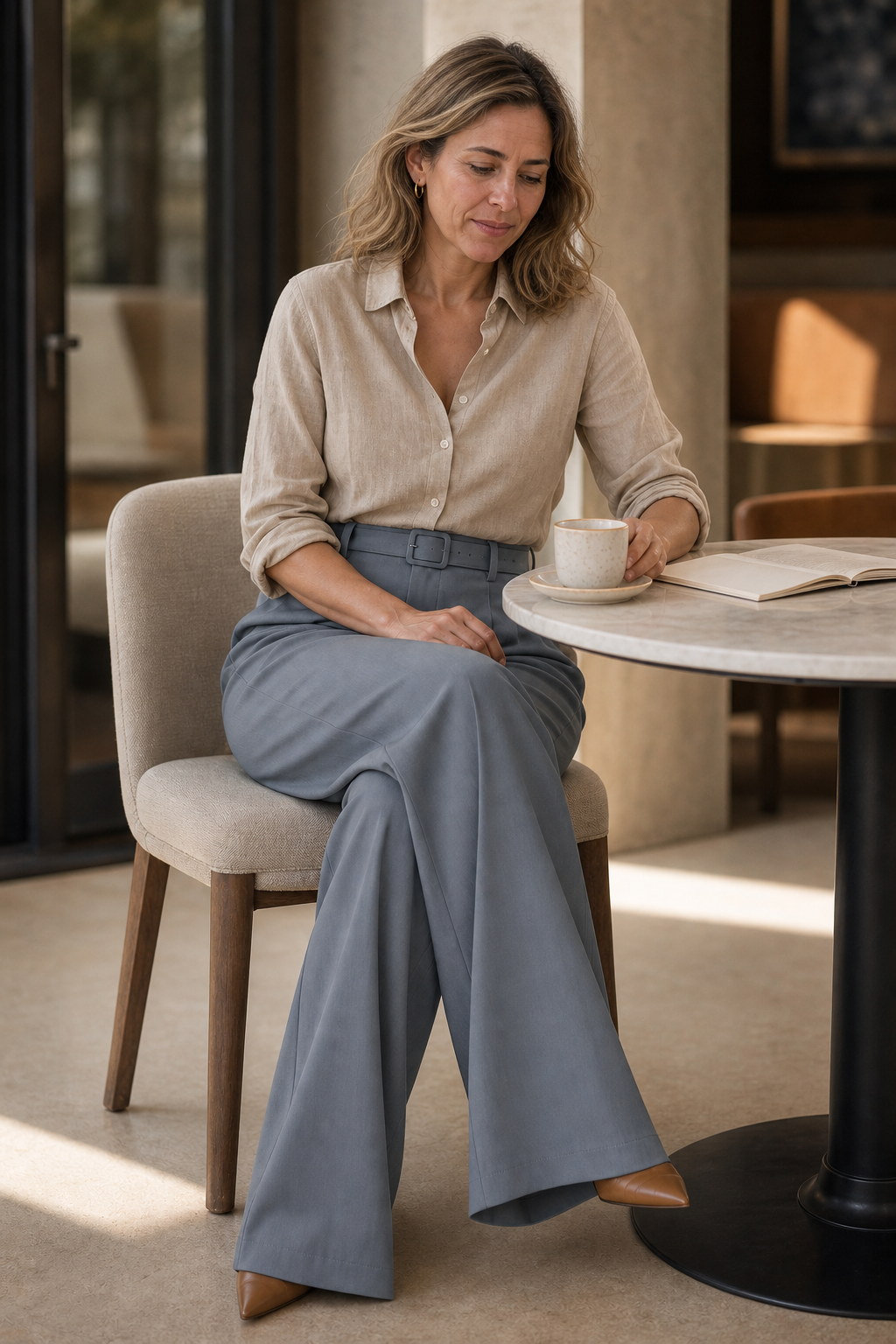 Longline – High-Waisted Wide-Leg Trousers