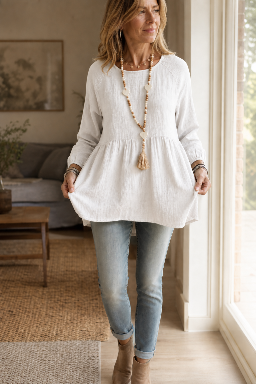 Wearbella – Gathered-Waist Babydoll Blouse