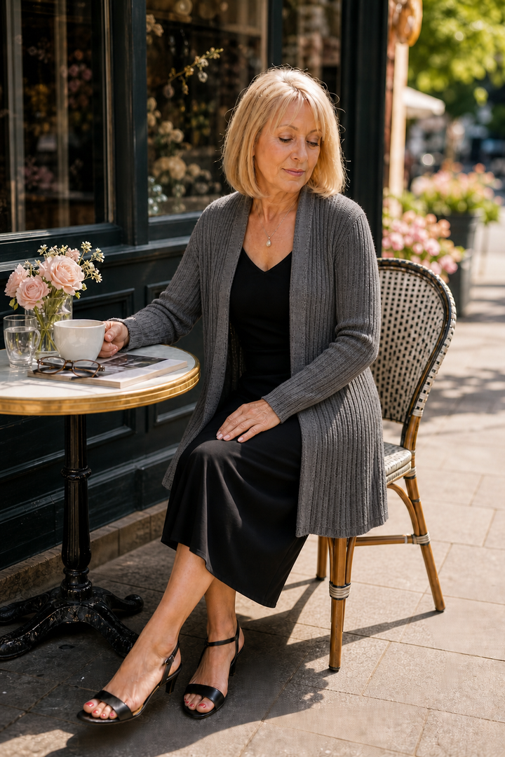 Wearbella – Open-Front Waterfall Knit Cardigan