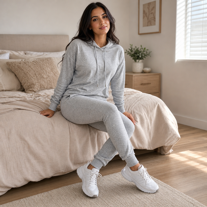 Easewear – Hooded Top And Slim-Pant Lounge Set