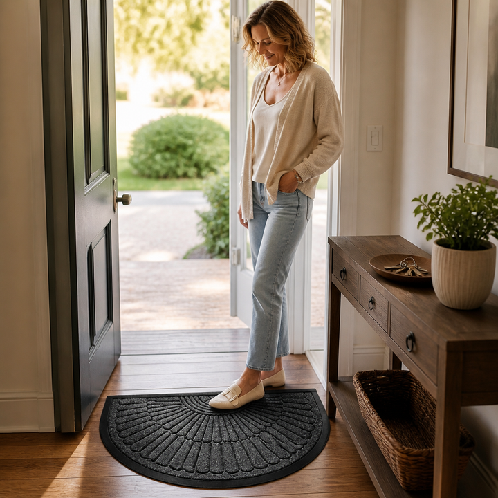 Curvella – Semi-Circular Non-Slip Entryway Door Mat