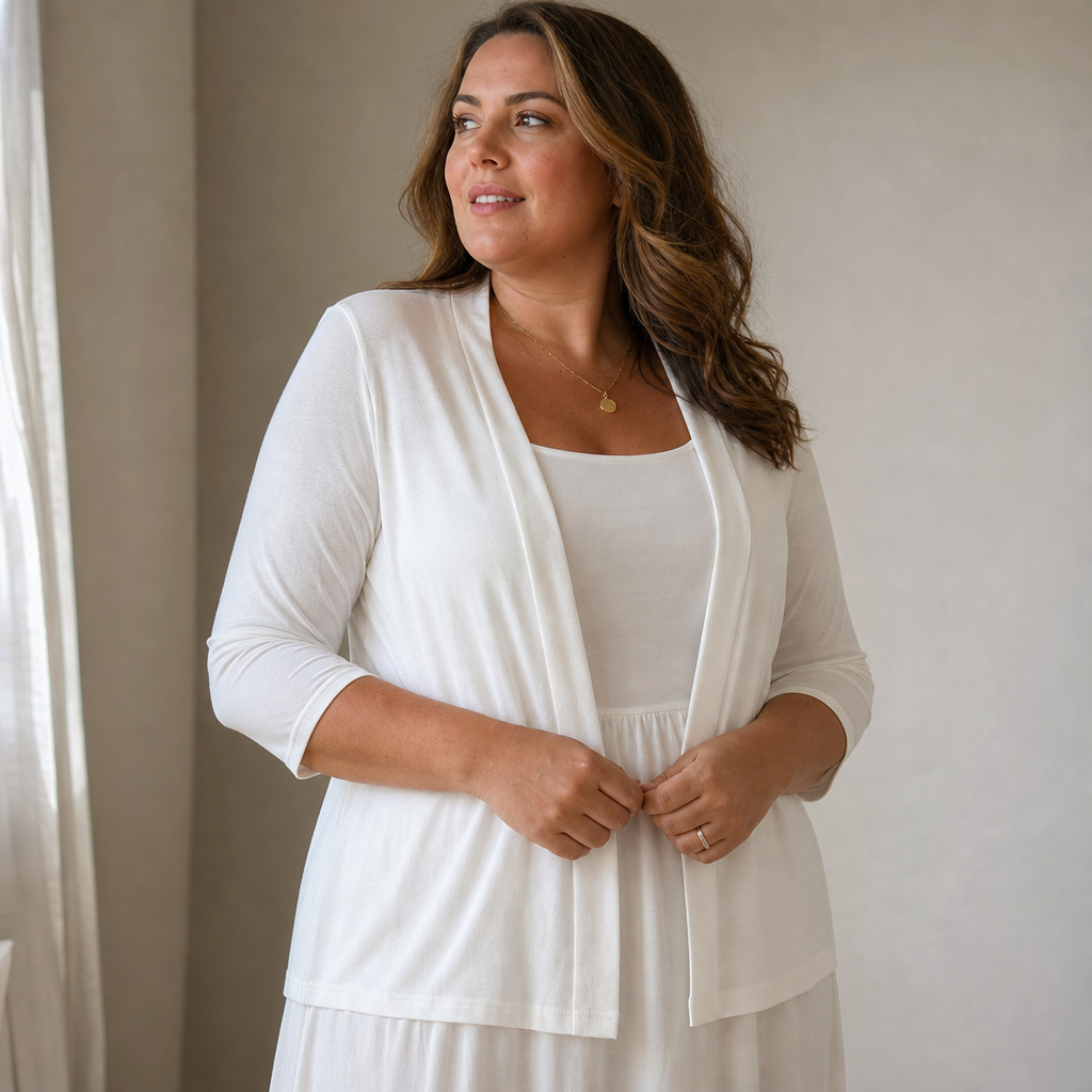 Wearbella – Semi-Sheer Open-Front Knit Cardigan