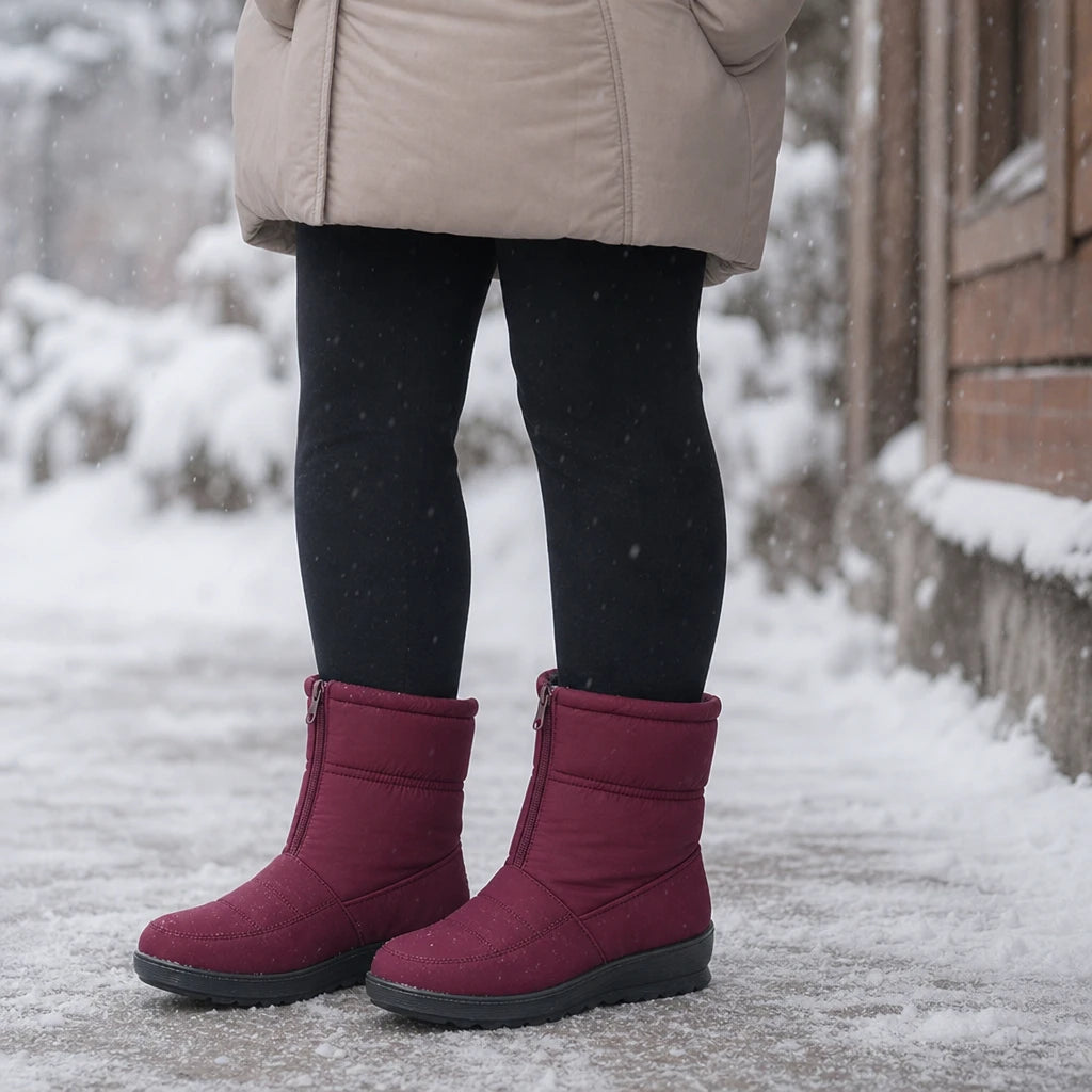 Frostelle – Plush Lined Wide-Fit Zip Ankle Boots