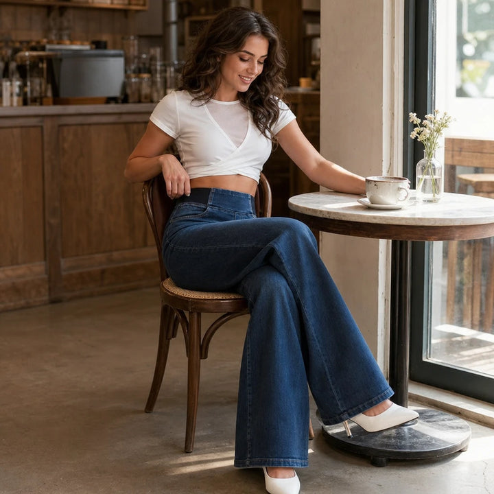 Widelia – Zip-Free Wide-Leg Stretch Jeans