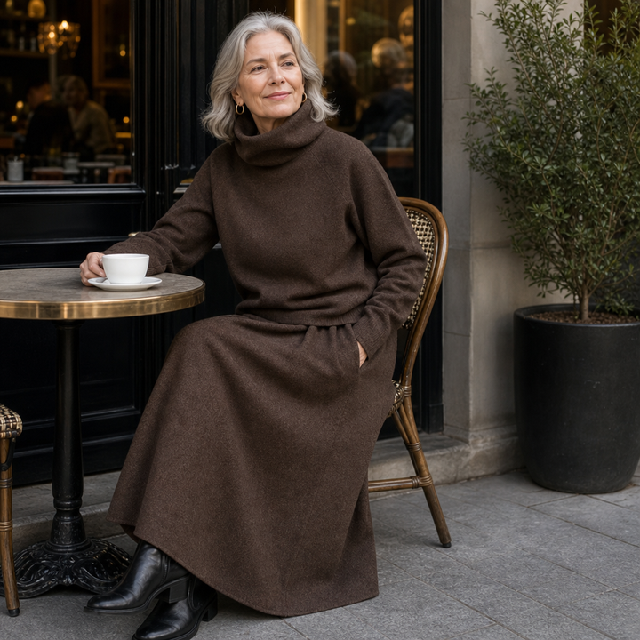 Lunelle – Turtleneck Sweater And Maxi Skirt Set