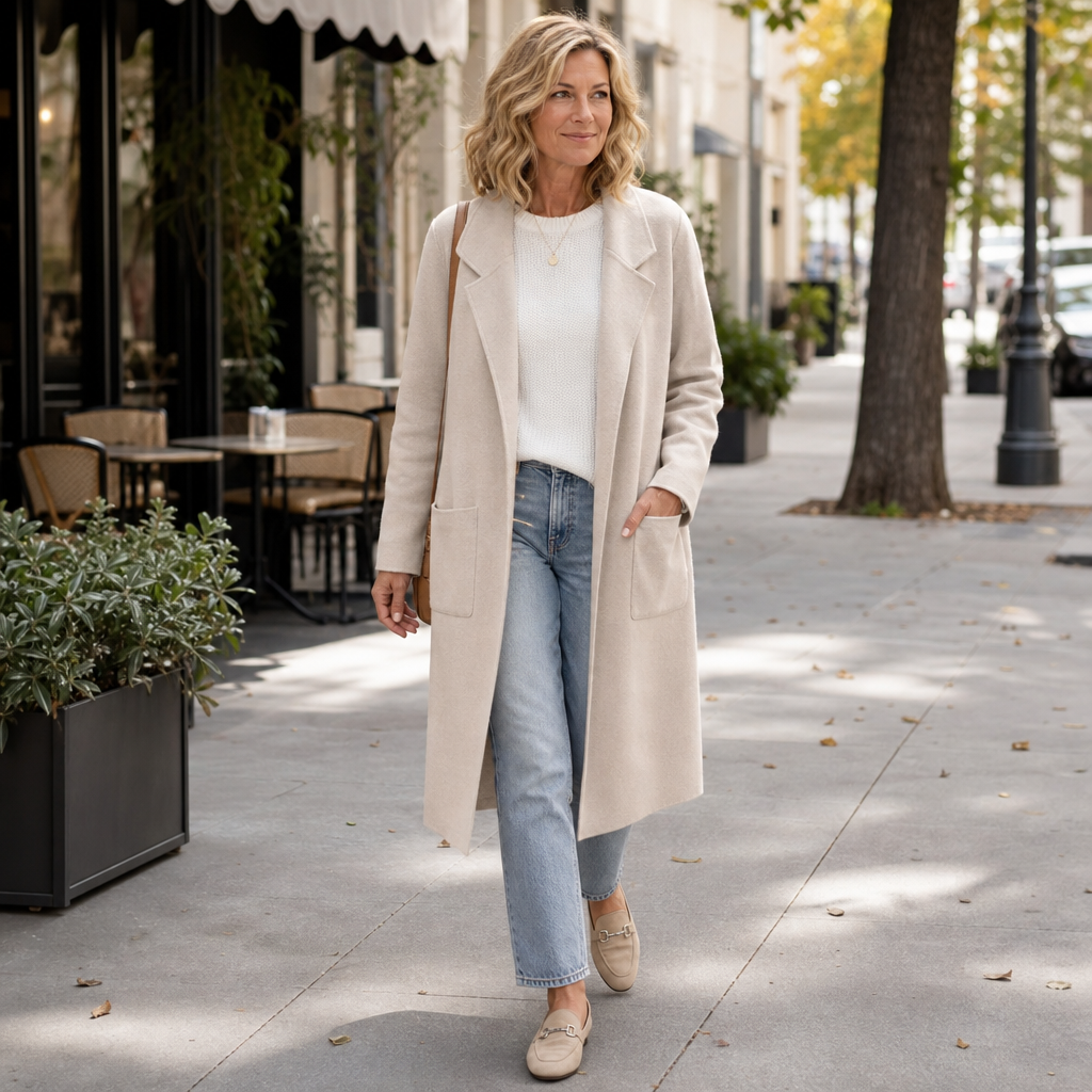 Draperie – Longline Open-Front Wool-Blend Coat